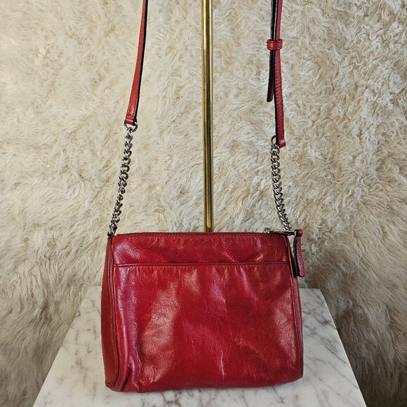 Michael Kors Women's Red Leather Crossbody Bag - Picture 3 of 14